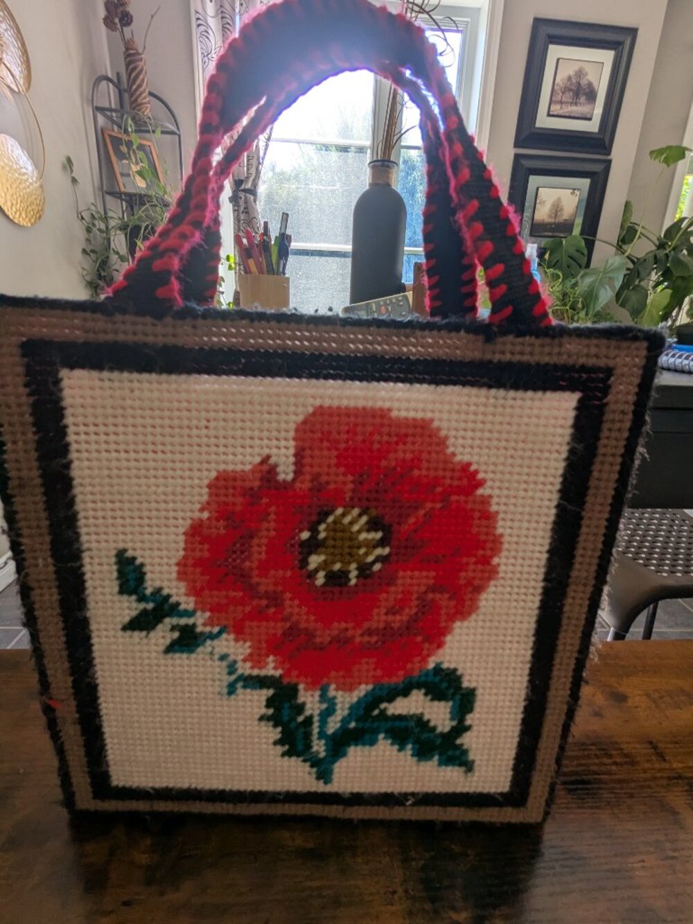 Small handmade macramé bag